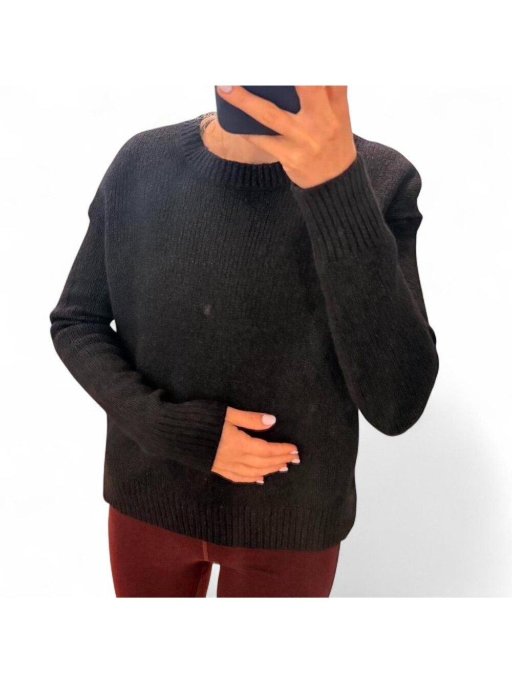 vince xs thick sweater pullover navy blue dark black structured